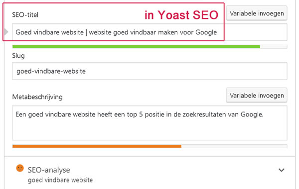 seo titel in Yoast